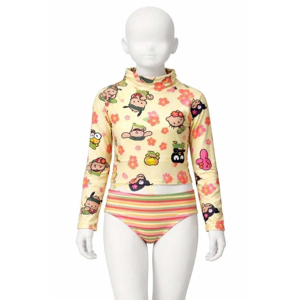 Hello Kitty and Friends‎ Long Sleeve Rash Guard Swim Top UPF 50+ Size M 7-8